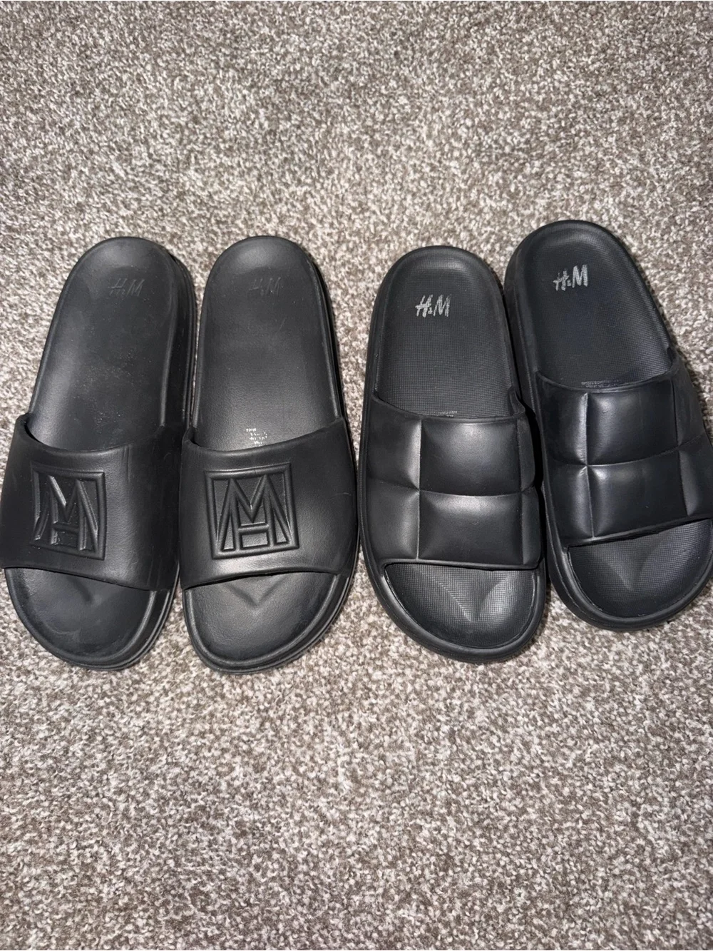 H&M Black Slide Sandals - Cushioned Slip-On